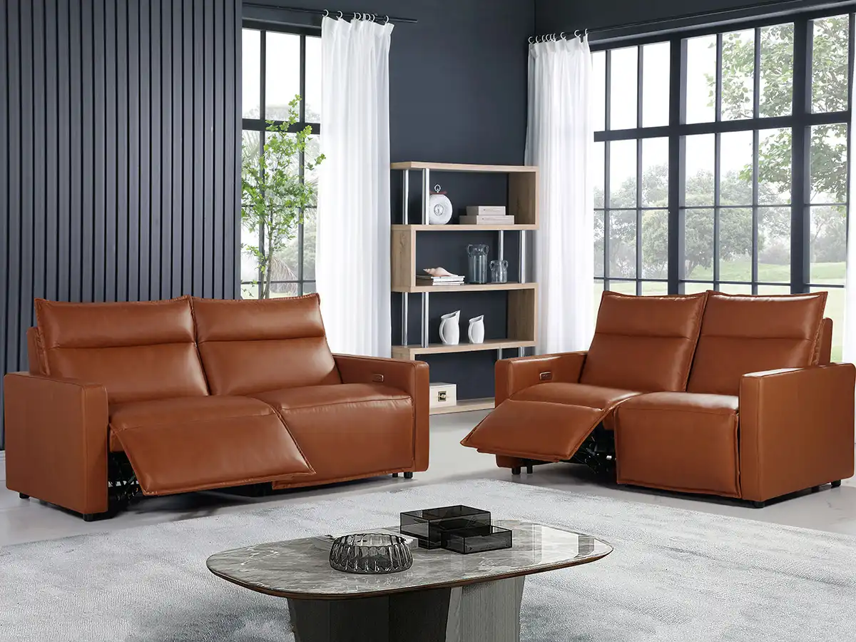 Top Leather Power Recliner Sofa Sets for Living Rooms